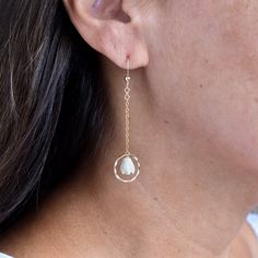 Small handmade hoops with delicate mother of pearl Pikake beads dangle gently from your choice of sterling silver or gold filled chain. This material will not tarnish and can even get wet! Minimal Clay Jewelry, White Teardrop 14k Gold Filled Jewelry, White 14k Gold Filled Teardrop Jewelry, Delicate Teardrop Hoop Earrings For Gift, Delicate Teardrop Hoop Earrings As Gift, Hypoallergenic Pearl White Teardrop Jewelry, White Teardrop Mother Of Pearl Jewelry, Delicate White Hoop Earrings With Pearl Drop, White Long Drop Jewelry With Pearl Charm