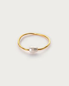 Thalassa Pearl Ring - En Route Jewelry En Route Jewelry, Pearl Ring, No Se, Pearl Jewelry, Fresh Water, Freshwater Pearls, 18k Gold, Gold Plate, Plating