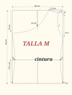 a diagram showing the size and width of a t - shirt, with text that reads'talam cintra '