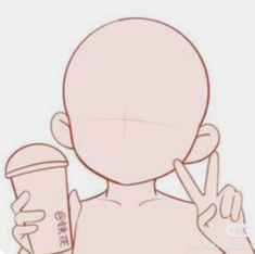 a drawing of a person holding a cup in one hand and a cell phone in the other