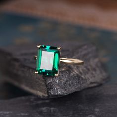 Lab Emerald Engagement Ring Solitaire Rose Gold Ring Plain Band 8X10mm Bridal Wedding Women Anniversary Gift For Her Birthstone May Simple You would like: https://www.etsy.com/listing/541389540 More similar designs: https://www.etsy.com/shop/SzekiStudio?ref=l2-shopheader-name&section_id=21922032 ITEM INFORMATION: Metal Type- Solid 14K Rose Gold WIDTH- ( approx. 1.5mm) * Center Stone- 8*10mm Emerald Cut Lab Emerald **Stone Replacement** Available with any other gemstones, please feel free to Classic Rectangular Birthstone Ring For Wedding, Emerald Solitaire Ring With Rectangular Stone For Wedding, Rectangular Emerald Wedding Ring In Fine Jewelry Style, Emerald Wedding Ring With Rectangular Stone And Prong Setting, Rectangular Emerald Ring For Wedding, Wedding Emerald Ring With Rectangular Stone, Rectangular Emerald Wedding Ring, Gold Ring Plain, Emerald Ring Design