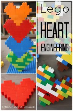 lego heart engineering project for kids to learn how to make it and use it in the classroom