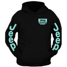 a black jeep hoodie with the jeep jeep logo on it