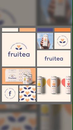 the logo for fruitea is displayed in front of several different images and logos on display