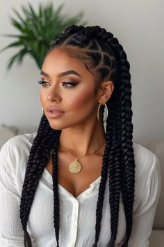 Hairstyles For Black Women Color, 2 Goddess Braids, Color Braided Hairstyles, Twist Braided Hairstyles, Hairstyles For Black Women Twist, Hairstyles For Black Women Updo, Hairstyles For Black Women Quick, Braids With Curly Hair, Short Braided Hairstyles