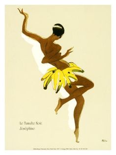 a drawing of a woman holding a bunch of bananas in one hand and wearing a skirt