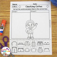 a printable worksheet for kids to learn how to make clothes