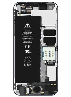 the back side of an iphone that has been taken apart