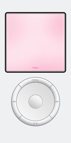 an apple ipod is shown with its pink back and white front side, as well as the