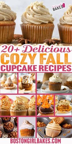 A collection of 20 cozy fall cupcake recipes featuring warm spices and seasonal flavors like pumpkin and apple. With warm spices like cinnamon, flavors of pumpkin, apple, maple and more one of these recipes is sure make your Autumn this year. Chocolate Filled Cupcakes, Fall Cupcake Recipes, Holiday Treats Easy, Fall Cupcakes Recipes, Cupcake Vanilla, Microwave Desserts, Sweet Potato Cupcakes, Thanksgiving Food Recipes