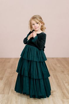 Kids Dottie Velvet + Tulle Dress Long Sleeve Tulle Tutu Dress With Ruffles, Long Sleeve Tulle Tutu Dress, Velvet Tulle Dress, Ruffle Tulle Skirt, Wedding Parties Colors, Velvet Dress Long, Wedding Inspired, Velvet Suit, Bridesmaid Dress Colors