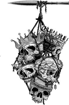 create a custom tattoo design to your request Skulls With Crowns, Tattoo Crane, Pirate Skull Tattoos, Backpiece Tattoo, King Tattoo, Pirate Tattoo, King Tattoos, Skull Art Drawing, Skeleton Hand Tattoo