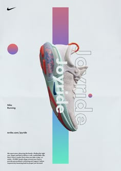 an advertisement for the nike air zoom flyknit shoe is shown in white and blue