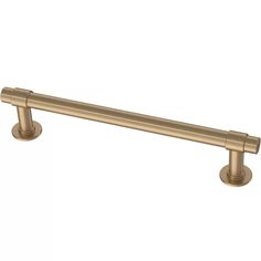 an antique brass finish pull handle on a white background