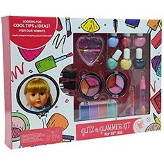 PRICES MAY VARY. Includes: 7 Brushes, 6 Colors Blush, 4 Colors Eyeshadow, 5 Colors Lipstick, 3 Colors Lip Gloss, 3 Makeup Remover, 6 Colors Nail Polish and a Cape for the doll (Doll NOT Included) Beautify Your Little Princess Doll with this Play Makeup Kit. New York Doll Collection Makeup Accessory Kit. - Includes Dress Cape for 18 Inch Dolls The New York Doll Collection focuses on the need of the kids and safety measures. This makeup kit is made with BPA free, hypoallergenic and nontoxic materi Pretend Makeup, Play Makeup, Collection Makeup, Dress Cape, Kids Pretend Play, Glitter Lip Gloss, Cosmetic Sets, Doll Makeup, Doll Set