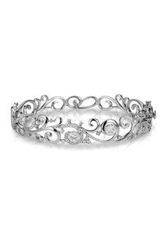 Effy Bouquet 14K White Gold Diamond Filigree Bangle, 0.89 TCW Filigree Bangle, Diamond Bling, Filigree Jewelry, Effy Jewelry, Silver Cuff, White Gold Diamonds, Gold And Silver, Silver Bracelets, Amazing Jewelry