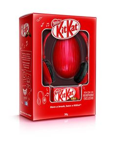 the kitkat headphones are red in color