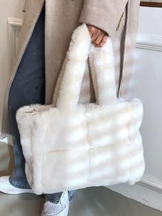 Bag For Love - Minimalist Fluffy Tote Bag  - Women Tote Bags Fluffy Bags, Fluffy Tote Bag, Fluffy Bag, Girly Bags, Fur Bag, Bags Aesthetic, Pretty Bags, Tote Bag Pattern, Cute Bags