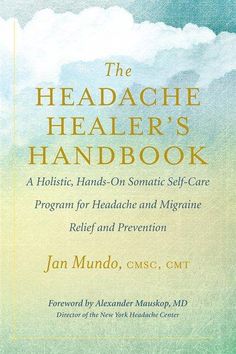 the headache healer's handbook book cover with an image of clouds in the background