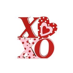 the word xo is made up of polka dot dots and letters that spell out love