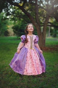 Rapunzel Dress / Disney Princess Dress Inspired Costume Tangled Rapunzel Costume Toddler, Repunzal Costume Toddler, Tangled Dress, Cinderella Dress For Girls, Tangled Costume, Special Ocassion Dresses, Disney Characters Costumes, Rapunzel Costume