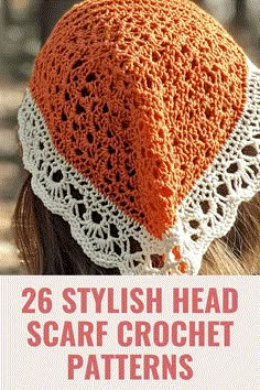 Easy Boho Crochet Head Scarf Patterns Crochet Head Accessories, Crochet Head Scarf Pattern Free, Crochet Head Wrap Pattern, Crochet Head Covering, Hijab Crochet, Head Scarf Crochet, Bohemian Crochet Patterns, Crochet Hair Scarf, Hippie Crochet Patterns