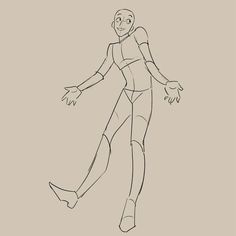 a line drawing of a person with their arms out and legs spread, in the air