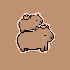 two brown bears are hugging each other on a brown background with the words love is in the air above them