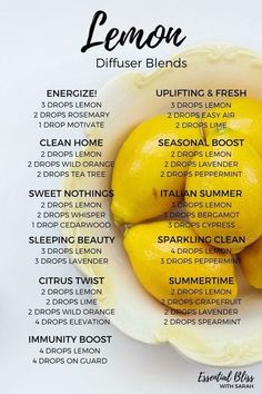 Lemon Diffuser Blends, Doterra Lemon, Essential Oil Combinations, Doterra Essential Oils Recipes, Magia Das Ervas, Young Living Essential Oils Recipes