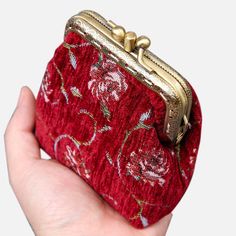 With a nod to the Victorian era, MCW’s freshly combines the classic and elegant design of the traditional carpet bag with a textural and tactile twist.The main body of coin purse is made with rich chenille carpet, cotton floral canvas, and brass clasp with double kiss lock.There are pockets for ID and cards on both side of middle panel, which makes this coin purse very functional and easy to organize your ID, cards, money and coins. This Victorian Carpet Coin Purse is going to be your daily comp Victorian Carpet, Traditional Carpet, Card Pouch, Carpet Bag, Floral Canvas, Accessory Pouch, Coffee Colour, Red Fashion, Victorian Era