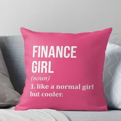 Super soft and durable 100% spun polyester Throw pillow with double-sided print. Cover and filled options. Awesome Finance art for people that love Finance. Cool Finance design gift! Finance Girl, Finance Design, Normal Girl, That's Love, Pillow Sale, Finance, Double Sided, Throw Pillow, Throw Pillows