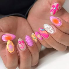 Colorful Nails, Cute Gel Nails, Acrylic Nails Coffin Short, Short Acrylic Nails Designs, Fire Nails, Funky Nails