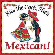 an image of a couple kissing each other on the forehead with mexican words written below