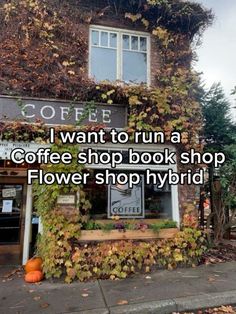 Opening A Bookstore Coffee Shop, Coffee And Bookstore, Coffee Shop Book Store Aesthetic, Small Business Bookstore, Flower Coffee Book Shop, Flower And Book Shop, Coffee Shop Flower Shop, Bookstore Cafe Flower Shop, Book In Coffee Shop