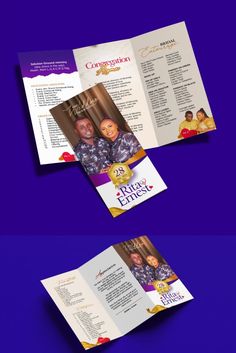 three fold brochure with an image of two people on it