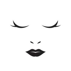 the silhouette of a woman's face with eyes closed and eyelashes drawn on it