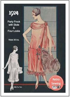 1920's Party Frock Sewing Pattern - Paper Sewing Pattern 1920s Evening Dress, Evening Dress Sewing Patterns, Flapper Party, 1920's Flapper, Party Frocks, Home Sewing, Gatsby Party, Paper Sewing Patterns, 1920s Flapper