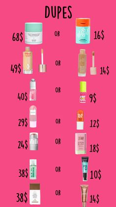 Real prices#dupes Makeup Routine Guide, Preppy Makeup, Makeup Order, Fyp Aesthetic, Simple Makeup Tips, Makeup Face Charts, Makeup Help