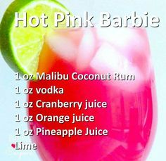 hot pink barbiee cocktail recipe with lime and vodka