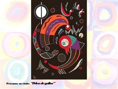 an abstract painting with colorful circles and shapes