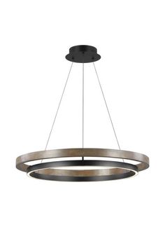 Tech Lighting - 700GRC36BW-LED930 - LED Chandelier - Grace - Matte Black/Weathered Oak Wood Grace Chandelier, Urban Core, Thesis Inspiration, Cultural Design, Mood Tone, Ring Chandelier, Two Rings, Contemporary Chandelier, Tech Lighting