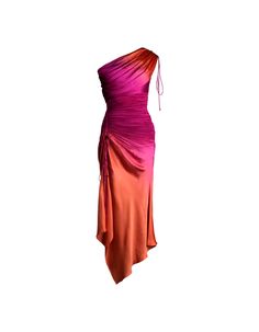 One-shoulder dress | NOT JUST A LABEL Whimsical Outfit, Sunset Hues, Ombre Dress, Halloween Costume Outfits, Pink Ombre, Fall Fashion Outfits, Casual Fall Outfits, Ruched Dress