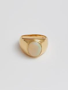 Classico Opal Signet Vintage Signet Rings Women, Engagement Rings Thick, Vintage Opal Rings, Opal Ring Vintage, Opal And Diamond Ring, Signet Rings Women, Opal Solitaire Ring, Wedding Ring For Him, Opal Ring Gold