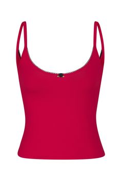 DESCRIPTION Our scoop back camisole is designed to make an effortless transition from loungewear to a casual going out look. Our signature soft, breathable cotton provides comfortable support for every bust size and cropped hem shows just the right amount of tummy. The deep scoop back is the cherry on top. Each tank top features lace trim and a satin rosebud at the center. Pair with high waisted jeans and a unbuttoned flannel for a cute summer look. Scoop neck cotton camisole Features contrastin Rat Boi, Cherry Baby, Cotton Camisole, Blue Cherry, Satin Roses, Pink Clouds, Tights Outfit, Cherry On Top, High Waisted Jeans