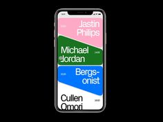 a cell phone with the names of different authors on it's back side and an image of michael jordan