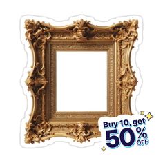 an ornate gold frame is on sale for $ 50 off the purchase price at this store