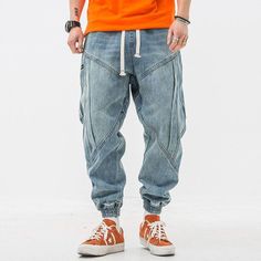 Blue Denim Cargo Pants, Vintage Fashion Men, Japanese Vintage Fashion, Hip Hop Joggers, Jeans Loose Fit, Best Online Shopping Sites, Hip Hop Jeans