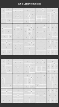 four different views of the floor plan for an apartment building, with three separate sections labeled in