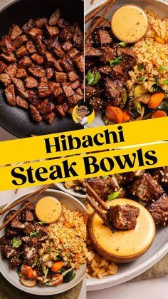 the cover of hibacchi steak bowls