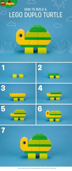 the instructions for how to build a lego turtle